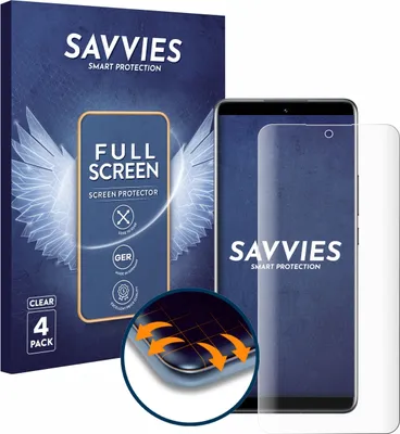Produktbild von 4x Savvies Fullscreen Schutzfolie für Xiaomi 12 Pro Displayschutz Folie Fullcover Klar Transparent