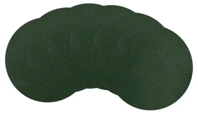 6er-Set runde Untersetzer, Kunstleder, wasserdicht, 10 cm, grün-schwarz