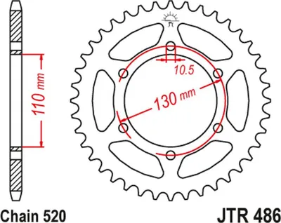 Obrázek produktu pro JT Sprocket 45T 520 BLK JTR486.45ZBK