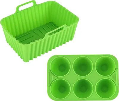 Produktbild von Air Fryer Liner Silikon-Backblech Rechteckige Antihaft-Form für Kuchen Jelly Pudding Spülmaschinenfest Air Fryer Zubehör
