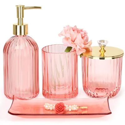 Produktbild von Badezimmer-Zubehör-Set, 4-teiliges Badezimmerzubehör-Set, komplett mit Lotionsei