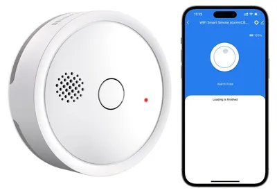 WiFi-Rauchmelder, fotoelektrisch, EN14604, Batteriewarnung, weiß