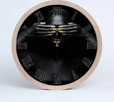 Produktbild von Holzuhr 25fi cm wanduhr - schwarze Spitzen - Frau in Schwarz