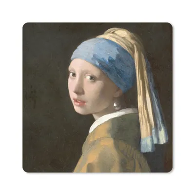 Produktbild von MuchoWow® Mauspad Mousepad Das Mädchen mit dem Perlenohrring - Gemälde von Johannes Vermeer 20x20 cm - Mousepads - Maus Mat - Pad - Mausunterlage - Desk Mat - Bureauartikeln