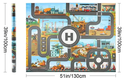 Imagen del producto de Alfombra de juego "Ciudad", de PVC, 100 x 130 cm, ideal para habitaciones infantiles