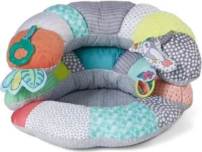 Produktbild von Aktivitätskissen, 2-in-1 Tummy Time, Infantino, mit abnehmbarem Stützkissen, 36x21x27cm, Grau/Multicolor, 0-18 Monate