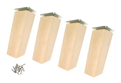 Obrázek produktu pro Dřevěné nohy k nábytku, šikmé nohy 10 cm, čtverec 5 x 5 cm, surové upevnění