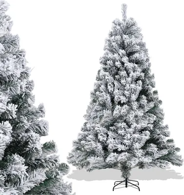 Immagine prodotto di Albero di Natale artificiale Jopassy 150 cm (Ø circa 95 cm) con 550 punte e sistema di piegatura a montaggio rapido, ignifugo, con neve