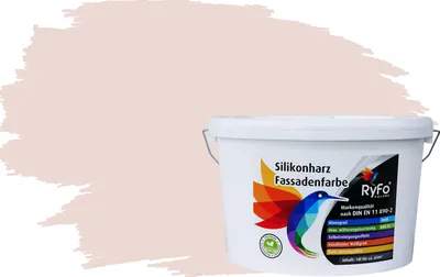 Produktbild von RyFo Colors Silikonharz Fassadenfarbe Lotuseffekt Trend Weißtöne Weißrosé 10l - bunte Fassadenfarbe, weitere Weiß Farbtöne und Größen erhältlich, Deckkraft Klasse 1