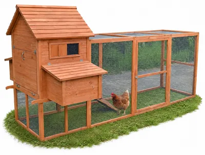 Produktbild von Hühnerstall XXL Holz mit Freigehege & Nestboxen wetterfest
