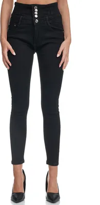 Produktbild von Elara Damen Jeans Stretch Skinny High Waist EL60 Schwarz-34 (XS)
