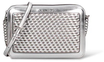 Produktbild von Michael Kors Umhängetasche, Silberfarben, aus veganem Leder, mit Reißverschluss und verstellbarem Kettenband