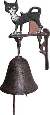 Produktbild von Türglocke Katze Gusseisen Glocke Nostalgie Landhausstil Antik-Stil Braun