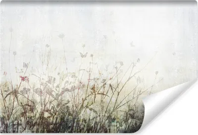 Produktbild von Muralo Selbstklebende Fototapete Für Esszimmer PFLANZEN Blumen Schmetterlinge Beton Vintage Br. 405cm x Hö. 270cm
