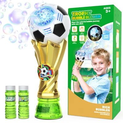 Produktbild von Seifenblasenmaschine Fußball Seifenblasenspielzeug - Für Kinder - Mit 2 x 115 ml Seifenblasenflüssigkeit - Gartenspielzeug