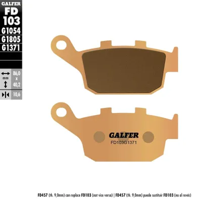 Obrázek produktu pro Plaquettes de frein Galfer - métal fritté