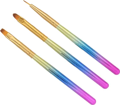Produktbild von 3-teiliges Nagelpinsel-Set mit Nylonspitzen für Nagelkunst und Nageldesign