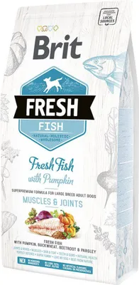 Produktbild von Brit Fresh Fish with Pumpkin, Adult, Groß (26-44 kg), Kürbis, Fisch, 2,5 kg, Gluten-frei