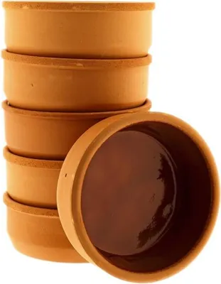Immagine prodotto di Ciotole in argilla per tapas, güvec o gratin - set di 6, ø12 x 4 cm Marrone
