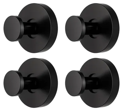 Immagine prodotto di Portasciugamani con ventosa - Nero - Set da 4 - Riutilizzabile