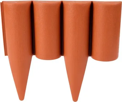 Produktbild von GARDENIX 2,5m Holzoptik Beeteinfassung Beetumrandung Rasenkante Gartenpalisade Beetzaun – Terracotta