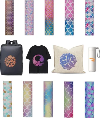 Image de 10 pièces de papier transfert infusible 4,5x12 pouces papier de sublimation pour T-shirt et mug (motif sirène)