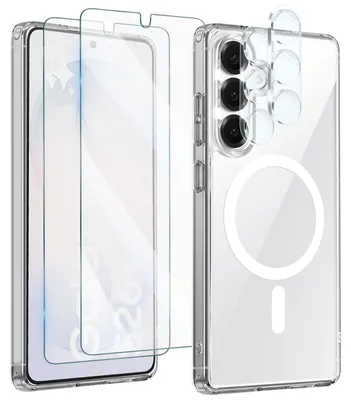 Obrázok produktu pre Avizar, ochranné puzdro MagSafe pre Galaxy S26, s 2 ochrannými sklenenými fóliami a 2 fóliami na ochranu fotoaparátu, priehľadné