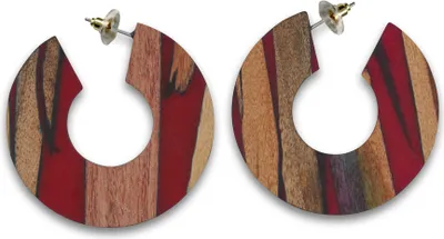 Produktbild von Steuer Modeschmuck Creolen Holz Acryl rot