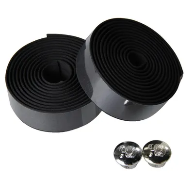 Produktbild von 2 Stücke Radfahren Rennrad Fahrrad Lenker Grip Wrap Anti-rutsch-band mit Bar Plug-Schwarz