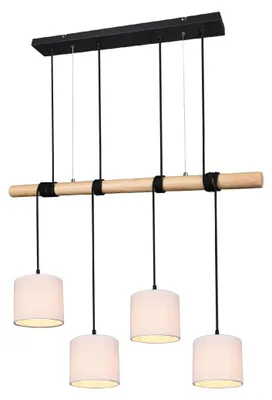 Produktbild von Reality Leuchten Pendelleuchte Odin 4 x E27, schwarz, weiß