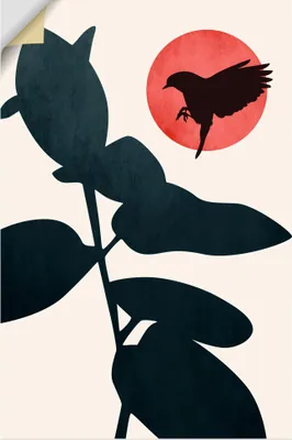 Produktbild von ARTland Wandbild, selbstklebend Japanischer Vogel Größe: 20x30 cm