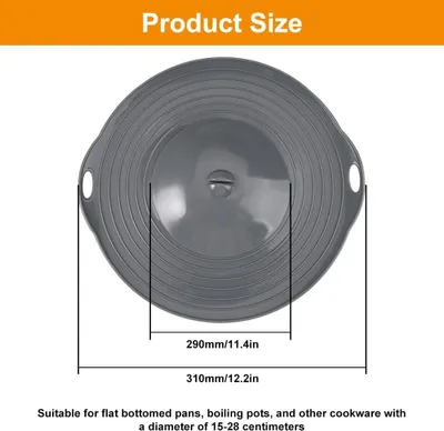Produktbild von Silikon Überkochschutz, 29 Cm, Spritzschutz Für Töpfe Mit 15–28 Cm Durchmesser, Für Herd Und Mikrowelle