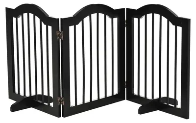 Image de Clôture pour chien, barrière pliante pour chien | Couleur : Noir | Dimensions : 29,5 x 154,5 x 61 cm
