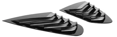 Image de Paire de caches de ventilation latérale arrière, gauche et droite, pour les fenêtres arrière, modèle "air vent scoop", en finition noire brillante, compatible avec la série 4 (F36) de 2014 à 2020