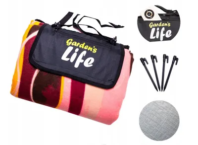 Produktbild von Picknickdecke Stranddecke 200x200 cm PREMIUM isolierend wasserdicht Outdoor Matte Fleece Dune Komfort weich leicht faltbar