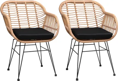 Produktbild von CASARIA® Gartenstühle 2er Set Polyrattan inkl. Auflage Armlehne Metall Wetterfest Verstellbar Outdoor Modern Garten Terrasse Balkon Gartensessel Stuhl