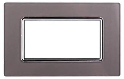 Immagine prodotto di Ettroit placca compatibile Bticino Livinglight 4 moduli vetro colore argento - LN84406