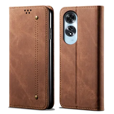 Produktbild von Hülle für Oppo A60 Leder Brieftasche Flip Bookstyle Schutzhülle mit Standfunktion Braun