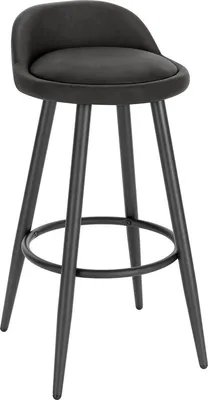 Immagine prodotto di Sgabello da bar in pelle – Ergonomico – Antracite – Schienale piccolo – Altezza seduta 69 cm