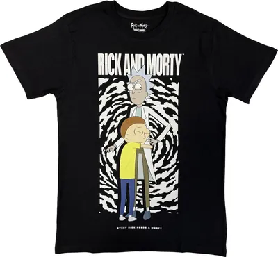 Image de Rick And Morty - T-shirt Homme/Femme Unie RO15131 (XXL) (Noir)