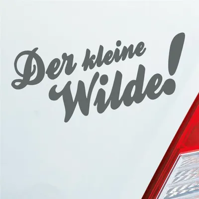 Produktbild von Auto Aufkleber Der kleine Wilde! Car Tuning Motorrad 18x8 cm Grau Sticker Heckscheibenaufkleber