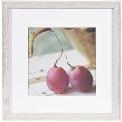 Produktbild von Henzo Bilderrahmen Holz weiß 30x30 cm für 20x20 cm Foto mit Schrägschnittpassepartout