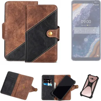 Produktbild von K-S-Trade Handyhülle Schutzhülle Bookstyle Case kompatibel mit Nokia 9 Klapphülle Cover Hülle Schutztasche 1x