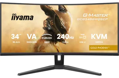 Obrázok produktu pre iiyama G-MASTER GCB3486WQSCP-B1, 86,4 cm (34"), 3440 x 1440 px, UltraWide Quad HD, 0,4 ms, Čierna
