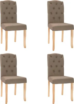 Image de vidaXL Chaises de salle à manger 4 pcs. Tissu taupe