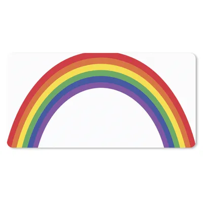 Produktbild von MuchoWow® Mauspad Mousepad Eine Illustration eines Regenbogens auf weißem Hintergrund 60x30 cm - Mousepads - Maus Mat - Pad - Mausunterlage - Nachhaltig
