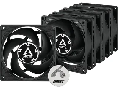 Produktbild von ARCTIC P8 PWM PST Value Pack - 80 mm PWM PST Lüfter optimiert für statischen Druck, Ventilator, 8 cm, 200 RPM, 3000 RPM, 0,3 Sone, 40,3 m³/h