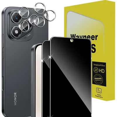 Immagine prodotto di Pellicola protettiva per schermo Honor 400 Lite 5G, 2 protezioni in vetro temperato con 2 pellicole protettive per la fotocamera, durezza 9H, protezione anti-spia