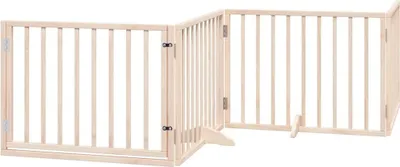 Produktbild von vidaXL Hundegitter mit Tür Faltbar 4 Paneele 320 cm Pappelholz