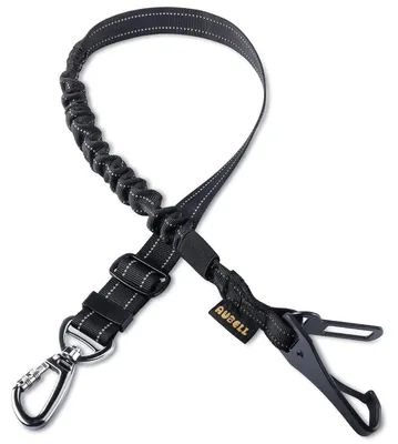 Produktbild von Anschnallgurt Hund Auto, Einstellbar Haustier Sicherheitsgurt Bungee, Swivel Karabiner, Schwarz